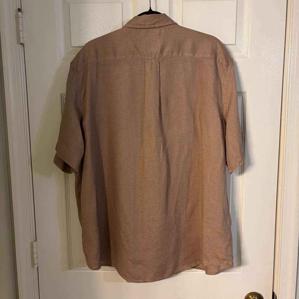 Panama Jack 100% Linen Tan Casual Button Down Shirt, Size 2XL - Picture 5 of 6